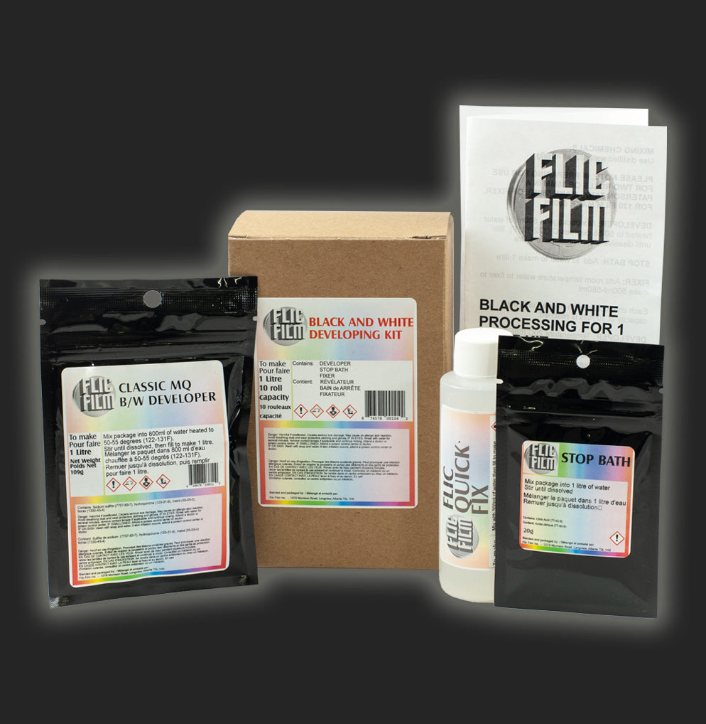 FlicFilm Black and White Film Developing Kit (10 Rolls)